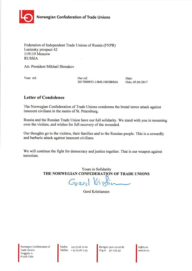 Soboleznovanie Norvegiya-1